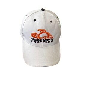 Orange County Choppers Hat White Embroidered Logo Biker Motorcycle Cap Mens OSFM